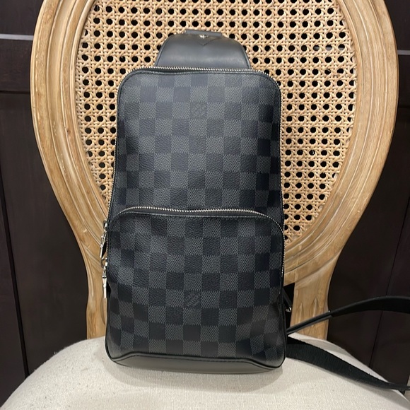 Authentic Louis Vuitton Avenue Sling Bag Damier Graphite Backpack - Picture 1 of 12